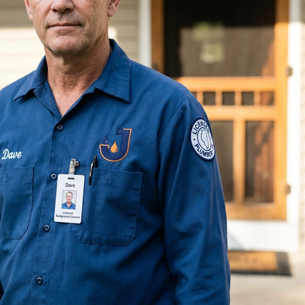 Licensed plumber showing ID badge in Mount Kisco, NY