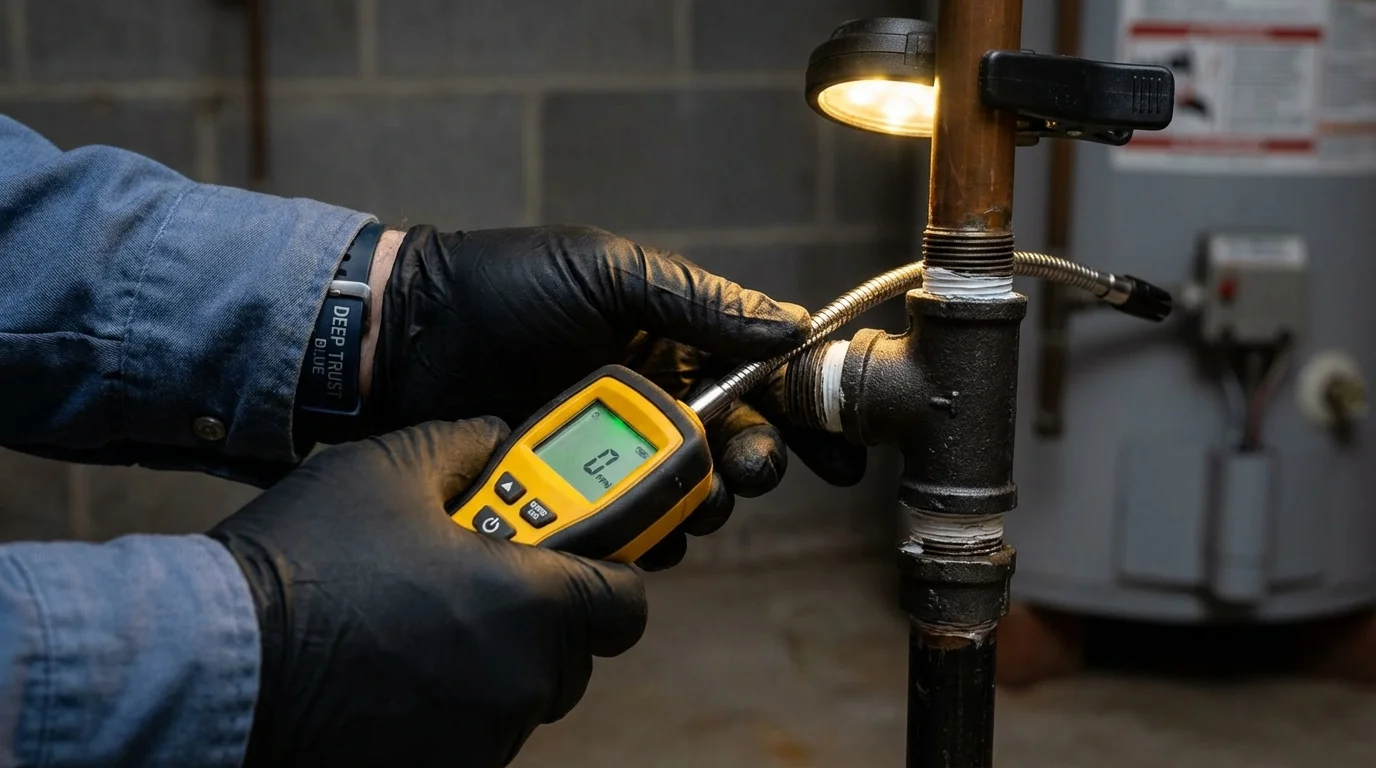 Gas leak detection with electronic sniffer by Johns Plumbing LLC in Mount Kisco