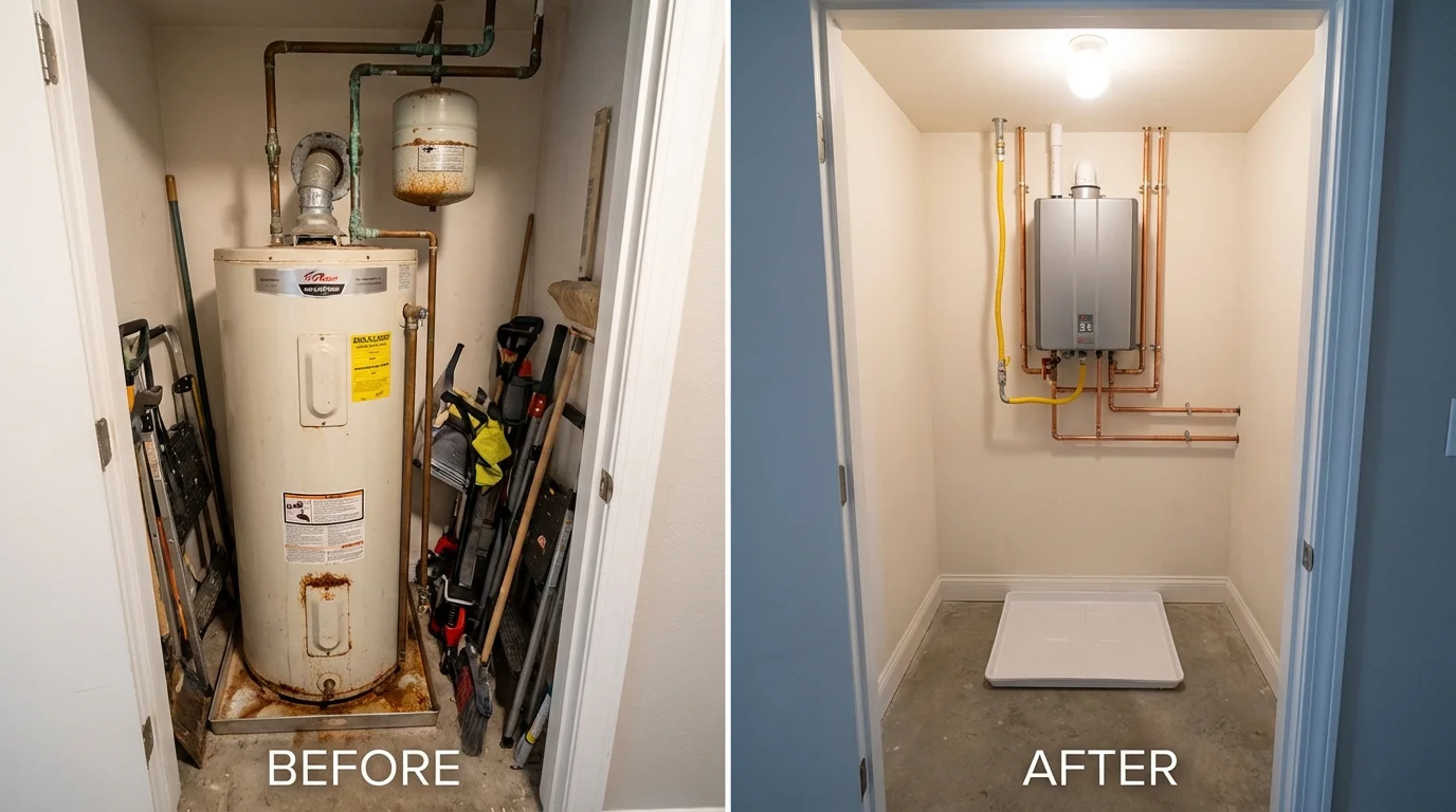 Tank water heater versus wall-mounted tankless unit comparison for Mount Kisco, NY homeowners